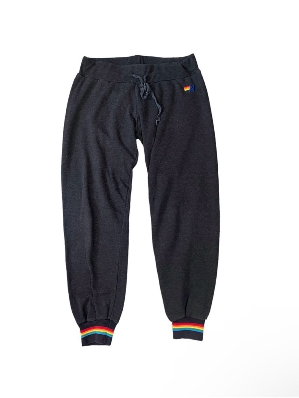 Aviator Nation Dark Grey Rainbow Prism Jogger Size S - Picture 2 of 9